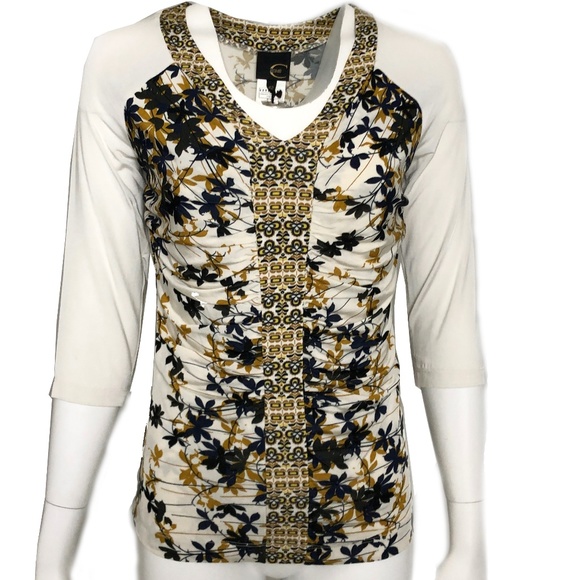 Roberto Cavalli Top Graphic Abstract Print NWT 42 - Picture 1 of 8